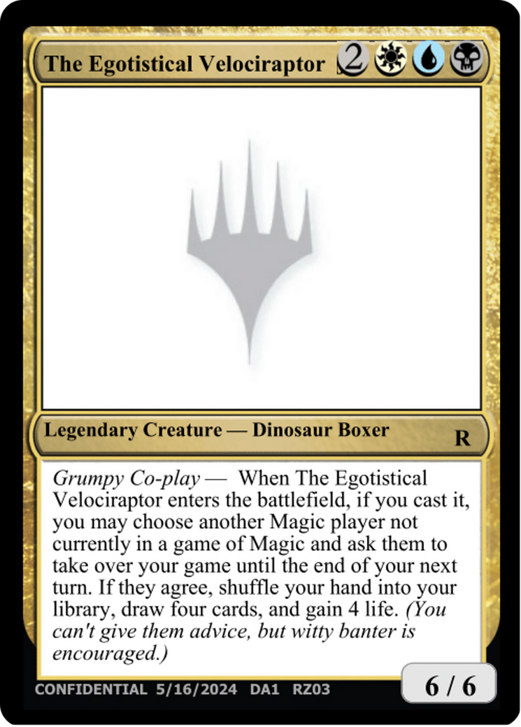 The Egotistical Velociraptor [Mystery Booster 2 Playtest Cards] | Exor Games Summserside