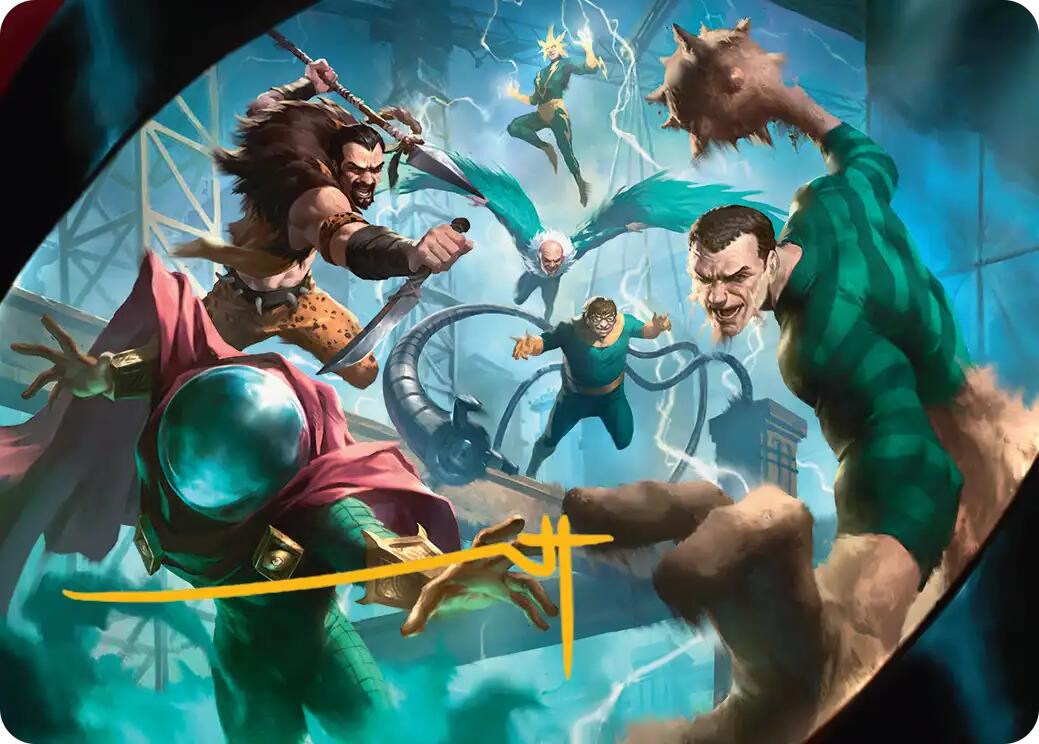 Behold the Sinister Six! Art Card (7/54) (Gold-Stamped Signature) [Marvel's Spider-Man Art Series] | Exor Games Summserside