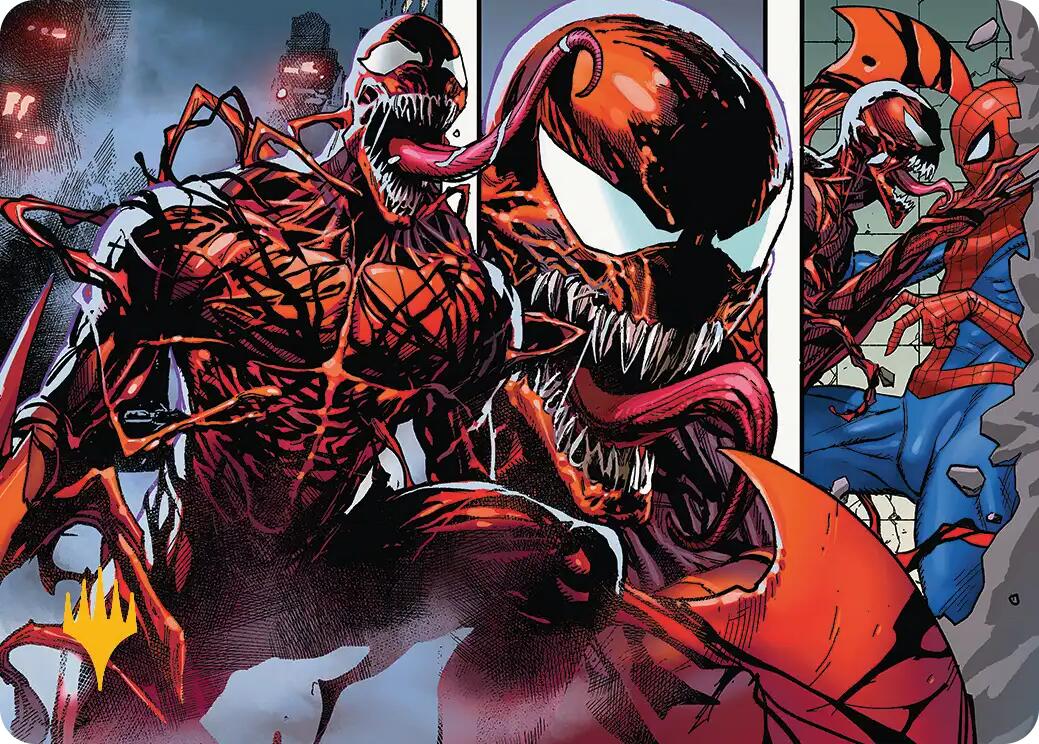 Carnage, Crimson Chaos Art Card (Gold-Stamped Planeswalker Symbol) [Marvel's Spider-Man Art Series] | Exor Games Summserside