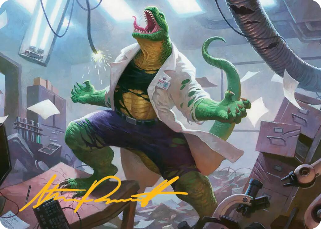 Lizard, Connors's Curse Art Card (Gold-Stamped Signature) [Marvel's Spider-Man Art Series] | Exor Games Summserside