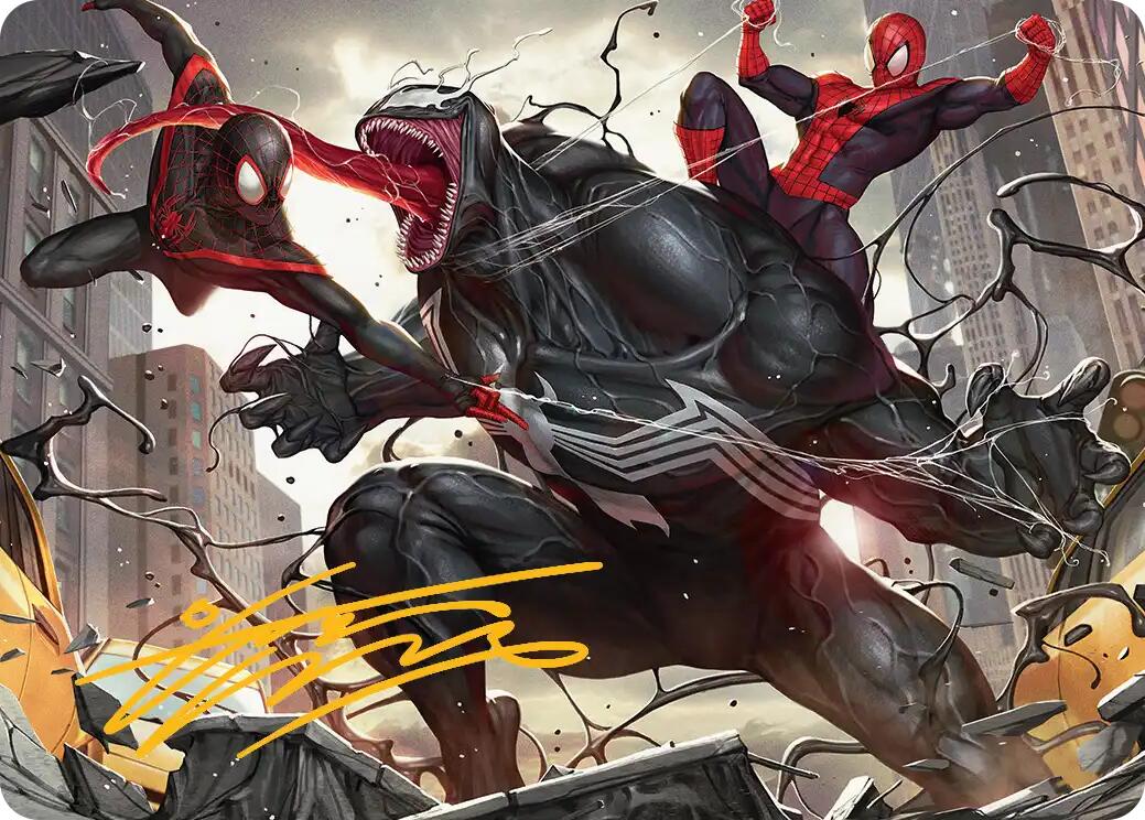 Terrific Team-Up Art Card (Gold-Stamped Signature) [Marvel's Spider-Man Art Series] | Exor Games Summserside