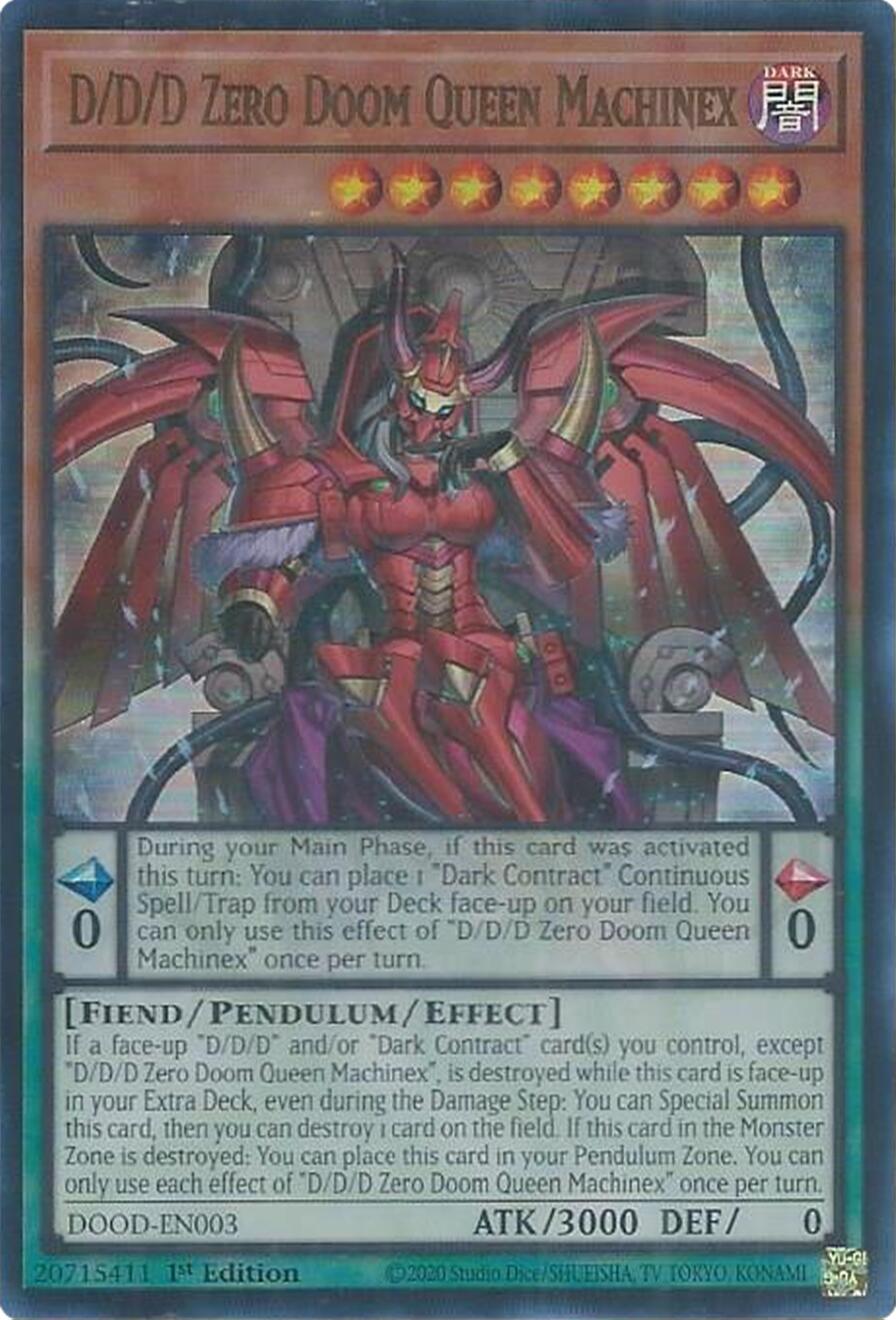 D/D/D Zero Doom Queen Machinex [DOOD-EN003] Ultra Rare | Exor Games Summserside