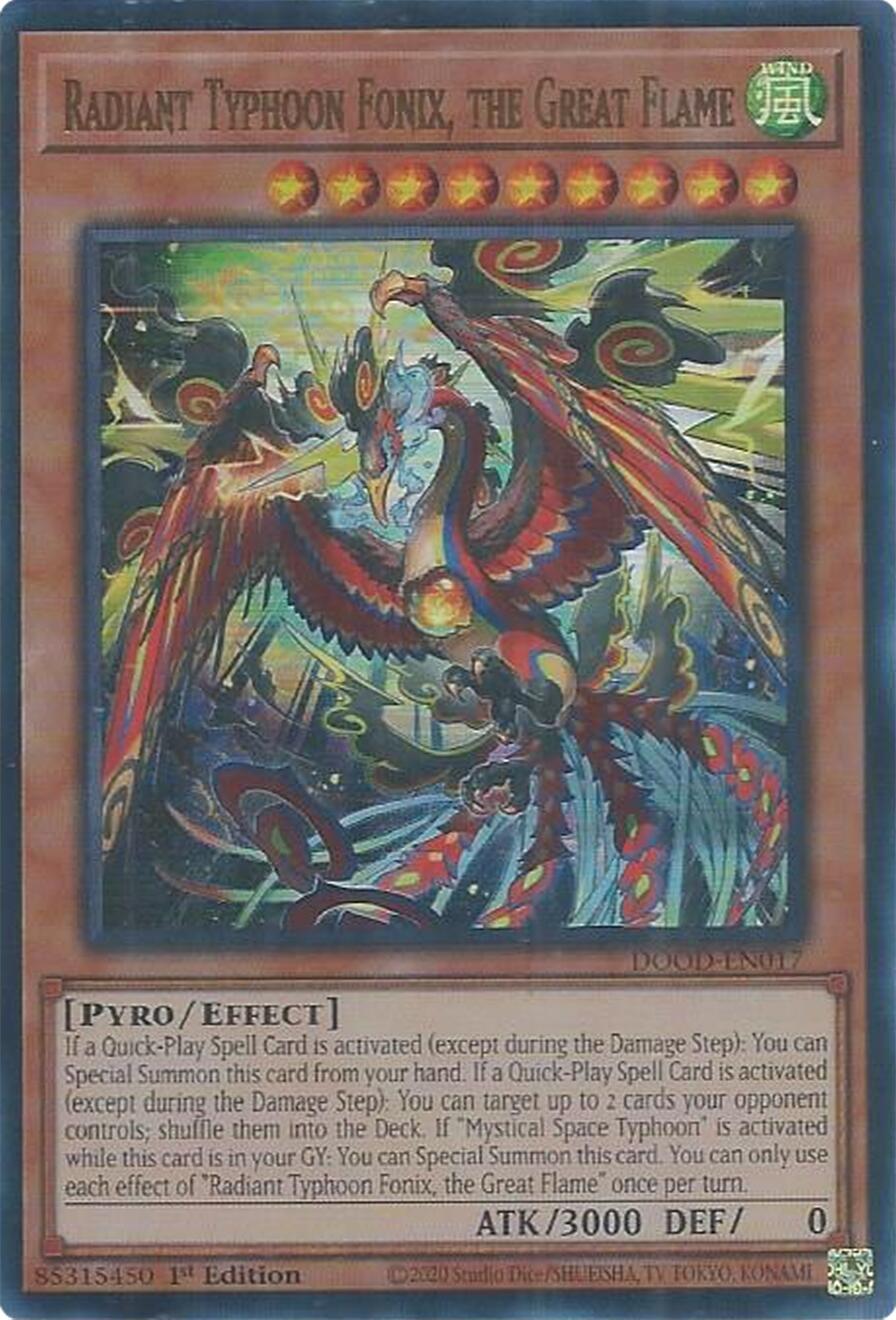 Radiant Typhoon Fonix, the Great Flame [DOOD-EN017] Ultra Rare | Exor Games Summserside