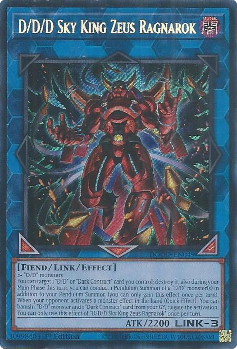 D/D/D Sky King Zeus Ragnarok [DOOD-EN049] Secret Rare | Exor Games Summserside
