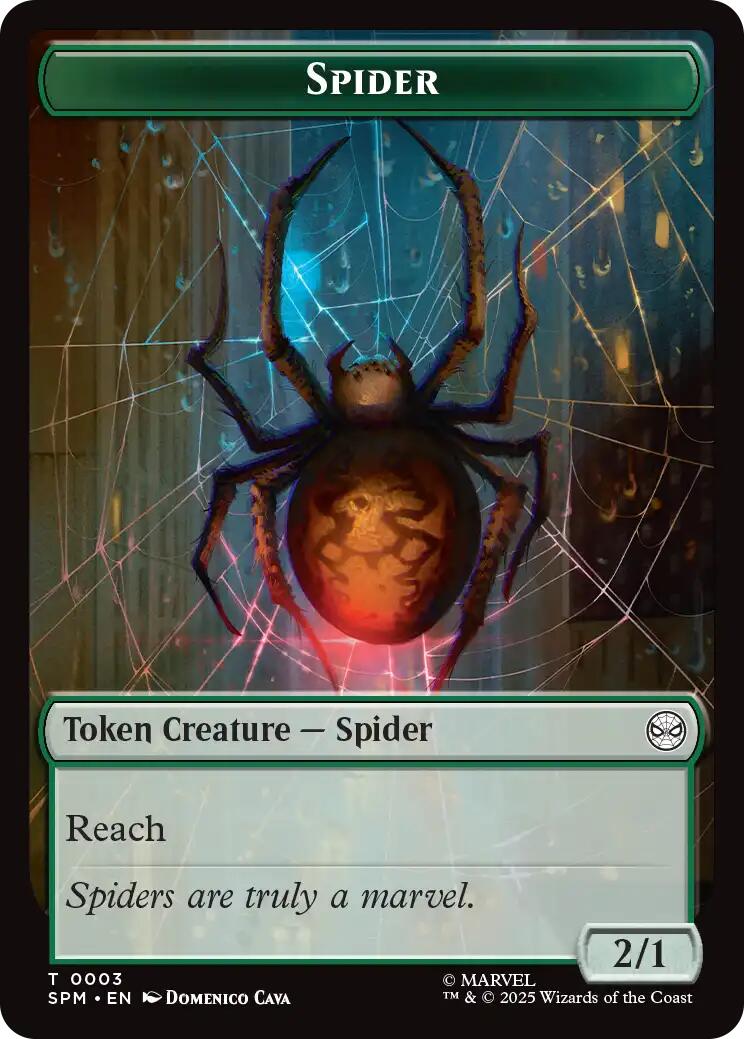 Spider // Treasure Double-Sided Token [Marvel's Spider-Man Tokens] | Exor Games Summserside