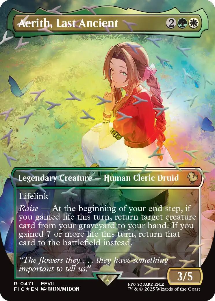 Aerith, Last Ancient (Borderless) (Chocobo Track Foil) [FINAL FANTASY Commander] | Exor Games Summserside