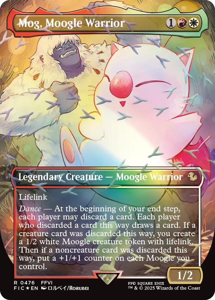 Mog, Moogle Warrior (Borderless) (Chocobo Track Foil) [FINAL FANTASY Commander] | Exor Games Summserside
