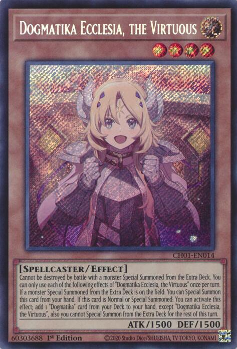 Dogmatika Ecclesia, the Virtuous (Secret Rare) [CH01-EN014] Secret Rare | Exor Games Summserside