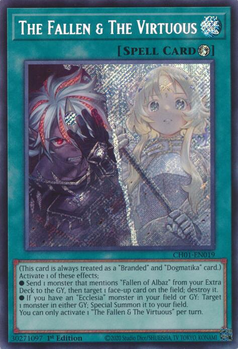 The Fallen & The Virtuous (Secret Rare) [CH01-EN019] Secret Rare | Exor Games Summserside