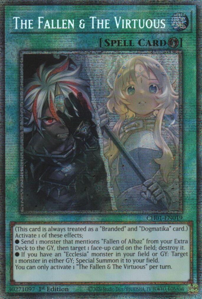 The Fallen & The Virtuous (Starlight Rare) [CH01-EN019] Starlight Rare | Exor Games Summserside