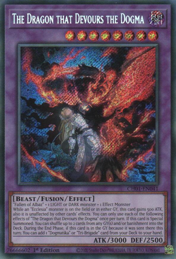 The Dragon that Devours the Dogma (Secret Rare) [CH01-EN041] Secret Rare | Exor Games Summserside