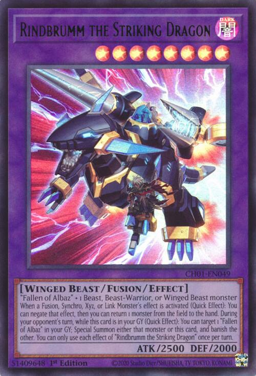 Rindbrumm the Striking Dragon [CH01-EN049] Ultra Rare | Exor Games Summserside