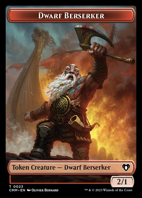 Human Soldier // Dwarf Berserker Double-Sided Token [Commander Masters Tokens] | Exor Games Summserside