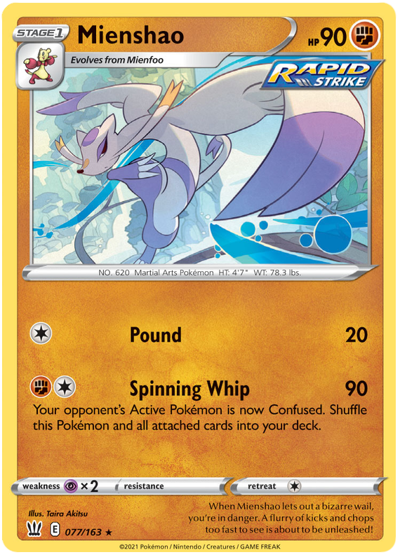 Mienshao (077/163) [Sword & Shield: Battle Styles] | Exor Games Summserside