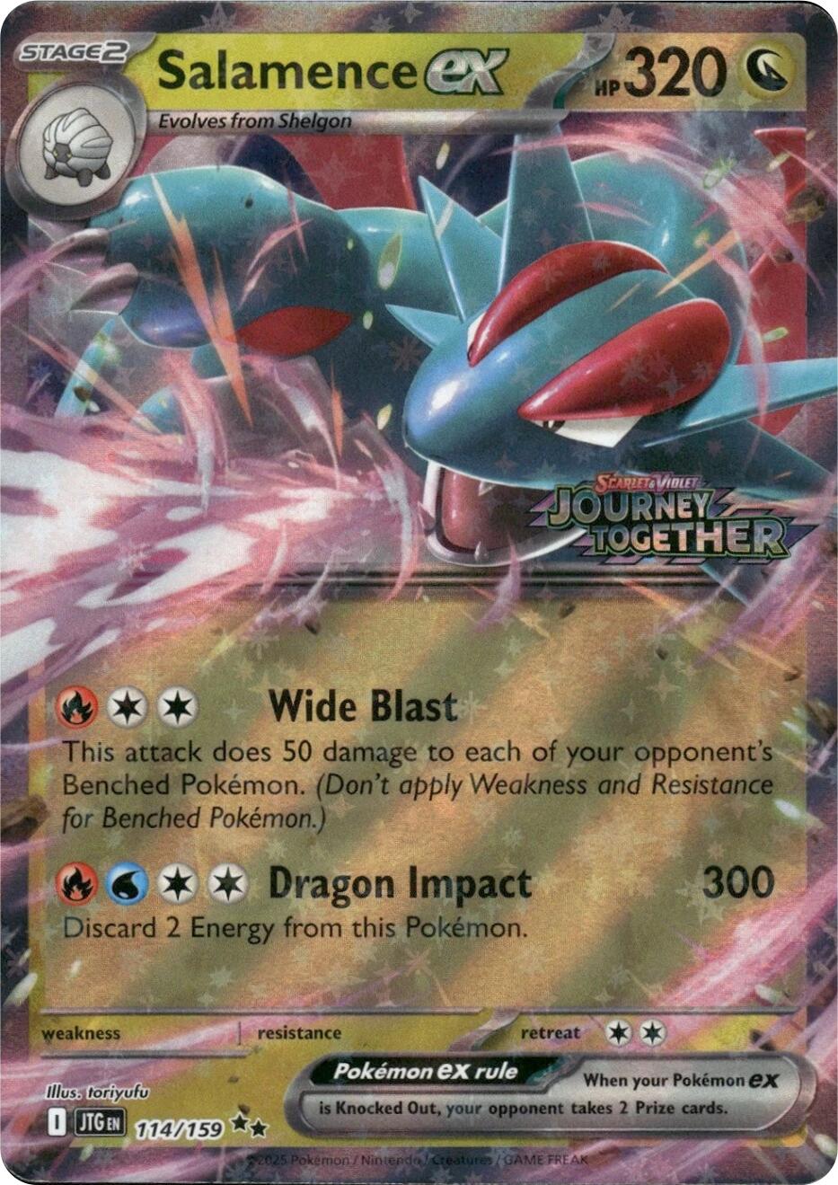 Salamence ex (114/159) (Journey Together Stamped) [Scarlet & Violet: Journey Together] | Exor Games Summserside
