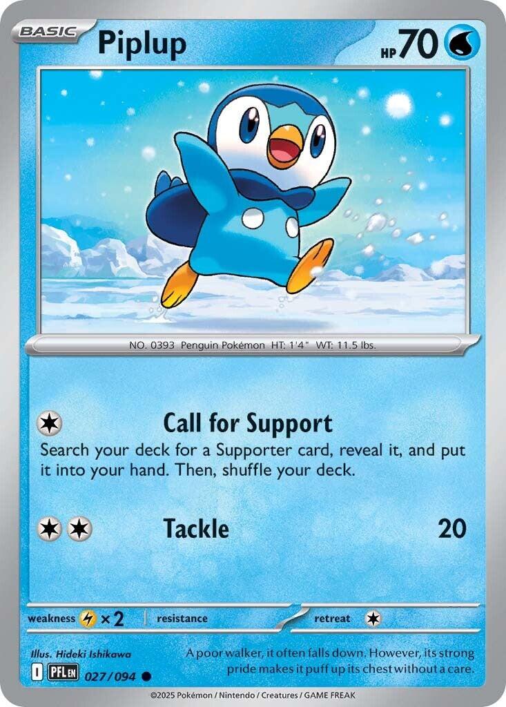 Piplup (027/094) [Mega Evolution: Phantasmal Flames] | Exor Games Summserside