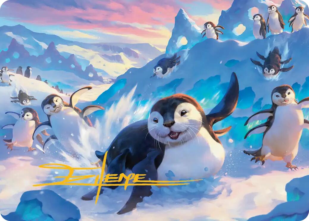 Otter-Penguin Art Card (Gold-Stamped Signature) [Avatar: The Last Airbender Art Series] | Exor Games Summserside