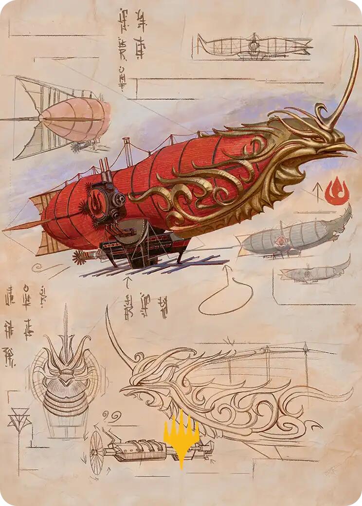 Phoenix Fleet Airship Art Card (Gold-Stamped Planeswalker Symbol) [Avatar: The Last Airbender Art Series] | Exor Games Summserside