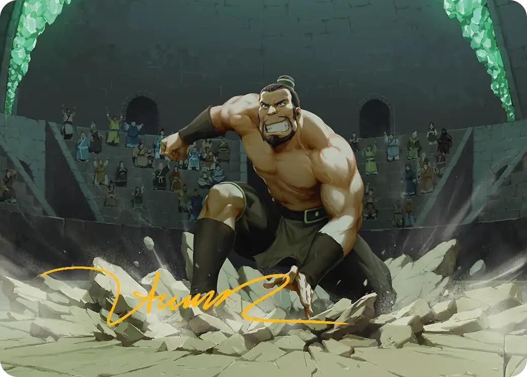The Boulder, Ready to Rumble Art Card (Gold-Stamped Signature) [Avatar: The Last Airbender Art Series] | Exor Games Summserside