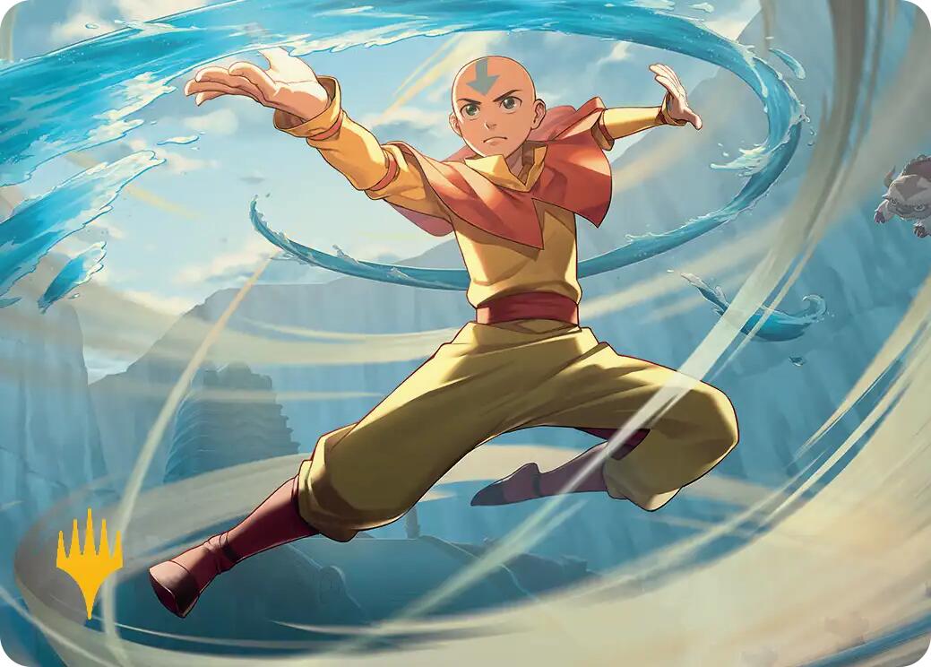 Aang, Swift Savior Art Card (Gold-Stamped Planeswalker Symbol) [Avatar: The Last Airbender Art Series] | Exor Games Summserside