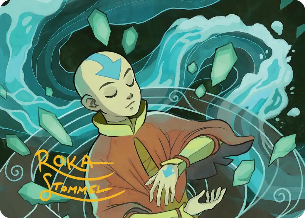 Aang, at the Crossroads Art Card (Gold-Stamped Signature) [Avatar: The Last Airbender Art Series] | Exor Games Summserside