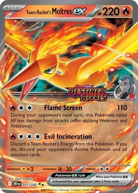 Team Rocket's Moltres ex (031/182) (Destined Rivals Stamp) [Miscellaneous Cards] | Exor Games Summserside