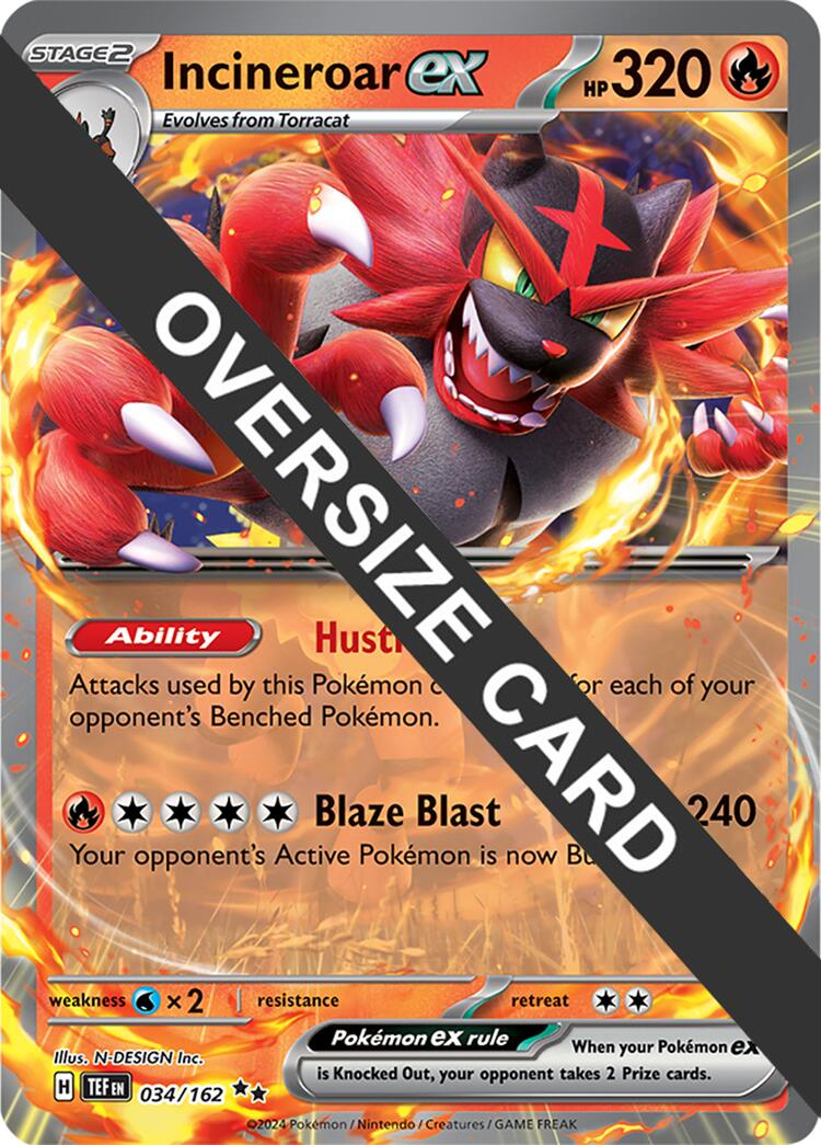 Incineroar ex (034/162) (Jumbo Card) [Scarlet & Violet: Temporal Forces] | Exor Games Summserside