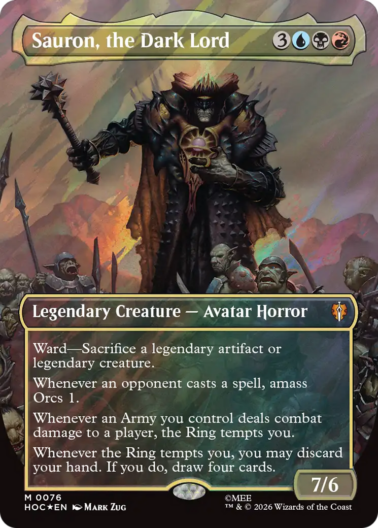Sauron, the Dark Lord (Borderless) (Surge Foil) [The Hobbit] | Exor Games Summserside