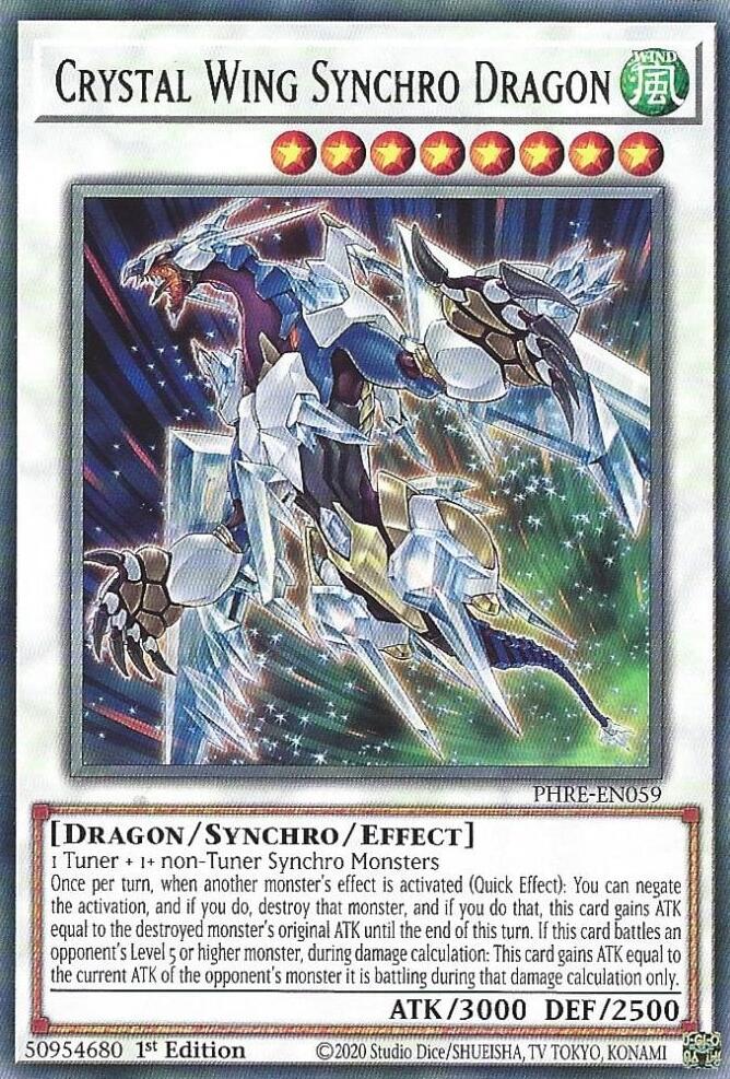 Crystal Wing Synchro Dragon [PHRE-EN059] Rare | Exor Games Summserside