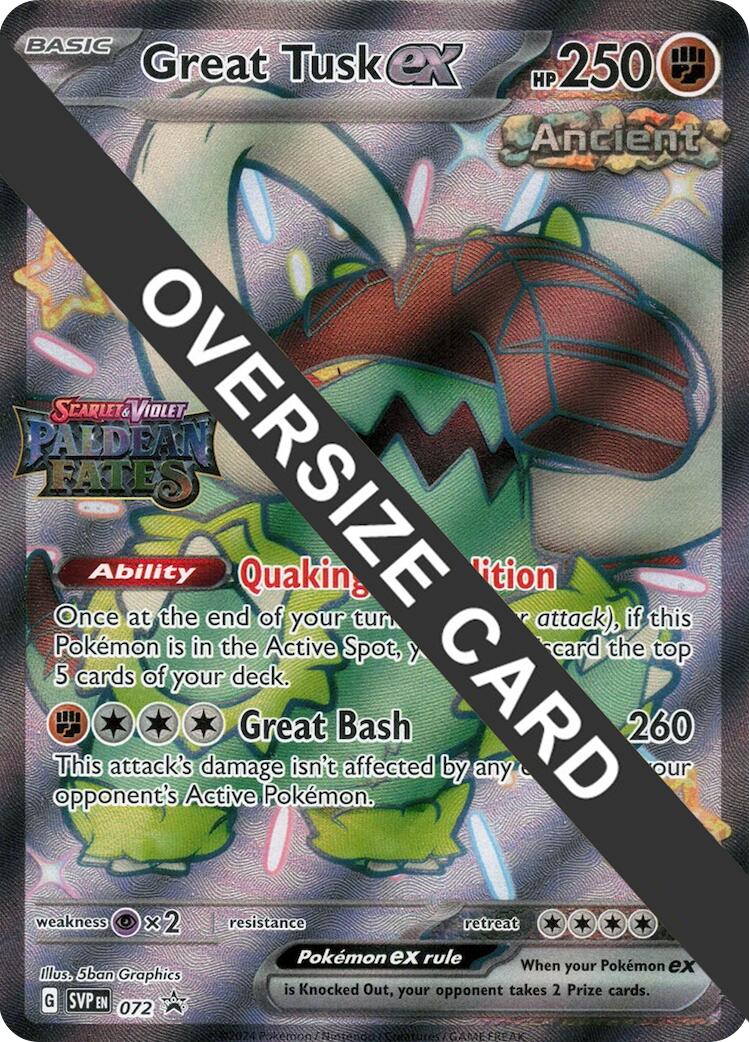 Great Tusk ex (072) (Paldean Fates Stamped Jumbo Card) [Scarlet & Violet: Paldean Fates] | Exor Games Summserside