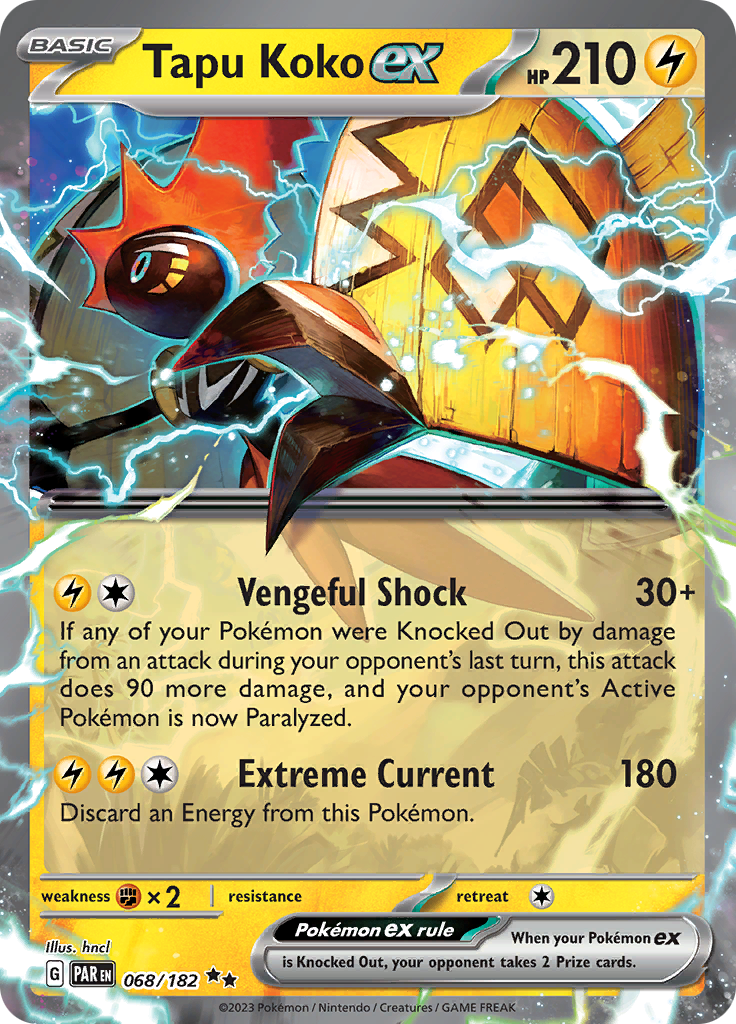 Tapu Koko ex (068/182) [Scarlet & Violet: Paradox Rift] | Exor Games Summserside