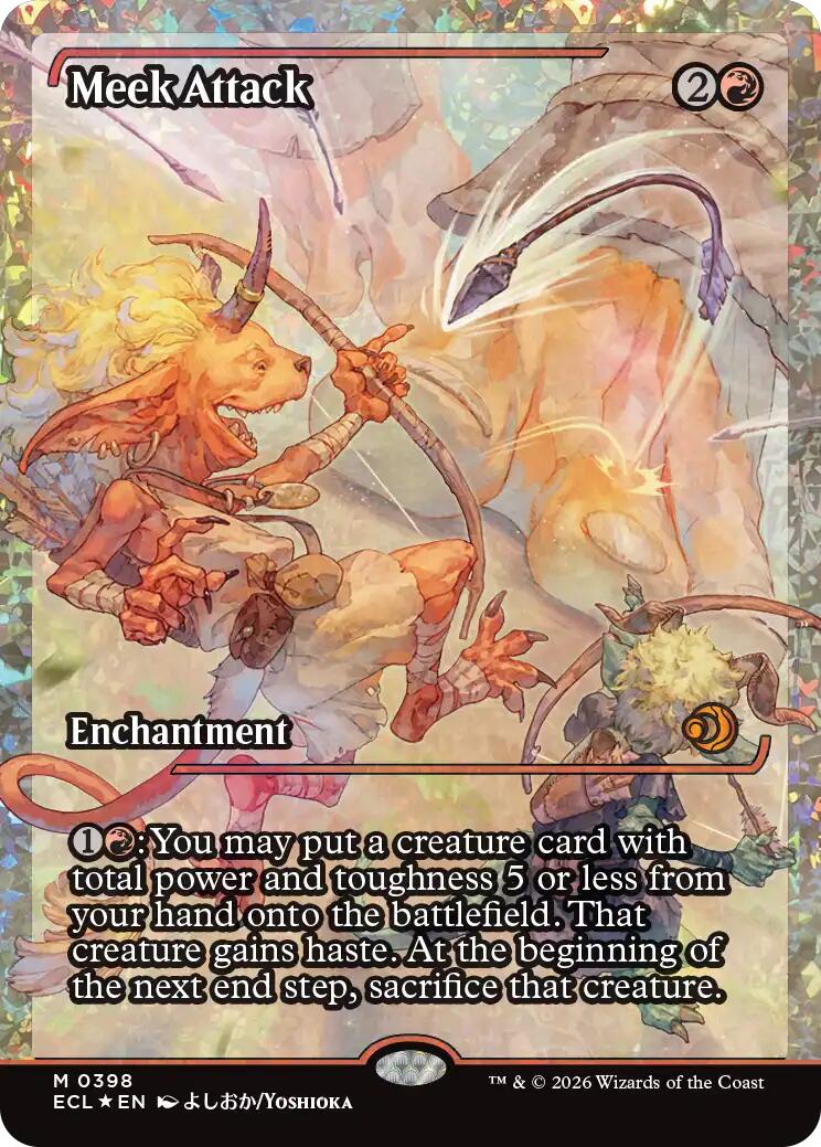 Meek Attack (398) (Showcase) (Fracture Foil) [Lorwyn Eclipsed] | Exor Games Summserside