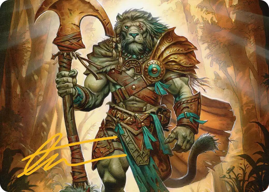 Ajani, Outland Chaperone Art Card (Gold-Stamped Signature) [Lorwyn Eclipsed Art Series] | Exor Games Summserside