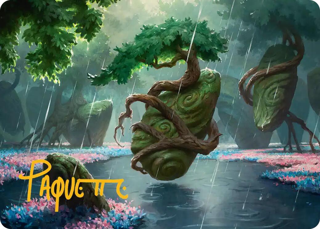 Rain-Slicked Copse Art Card (Gold-Stamped Signature) [Lorwyn Eclipsed Art Series] | Exor Games Summserside