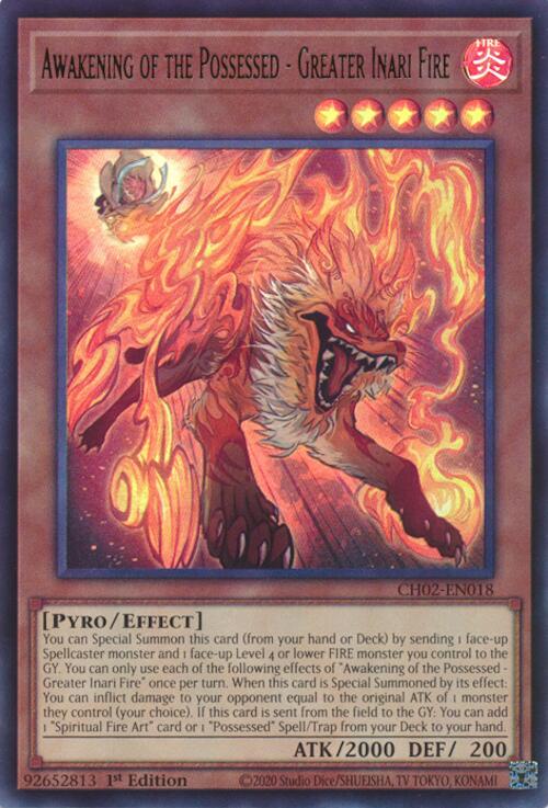 Awakening of the Possessed - Greater Inari Fire [CH02-EN018] Ultra Rare | Exor Games Summserside