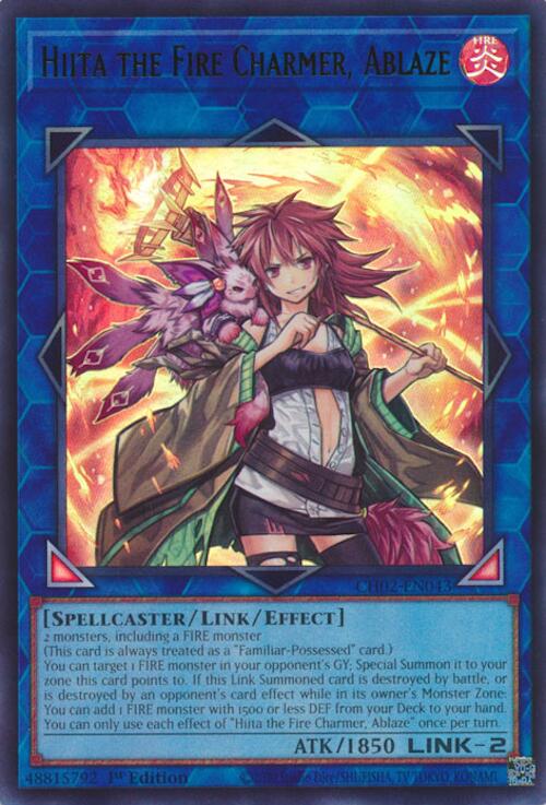 Hiita the Fire Charmer, Ablaze [CH02-EN043] Ultra Rare | Exor Games Summserside