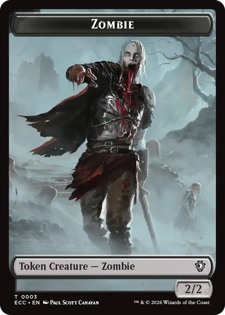 Zombie // Elf Warrior Double-Sided Token [Lorwyn Eclipsed Tokens] | Exor Games Summserside
