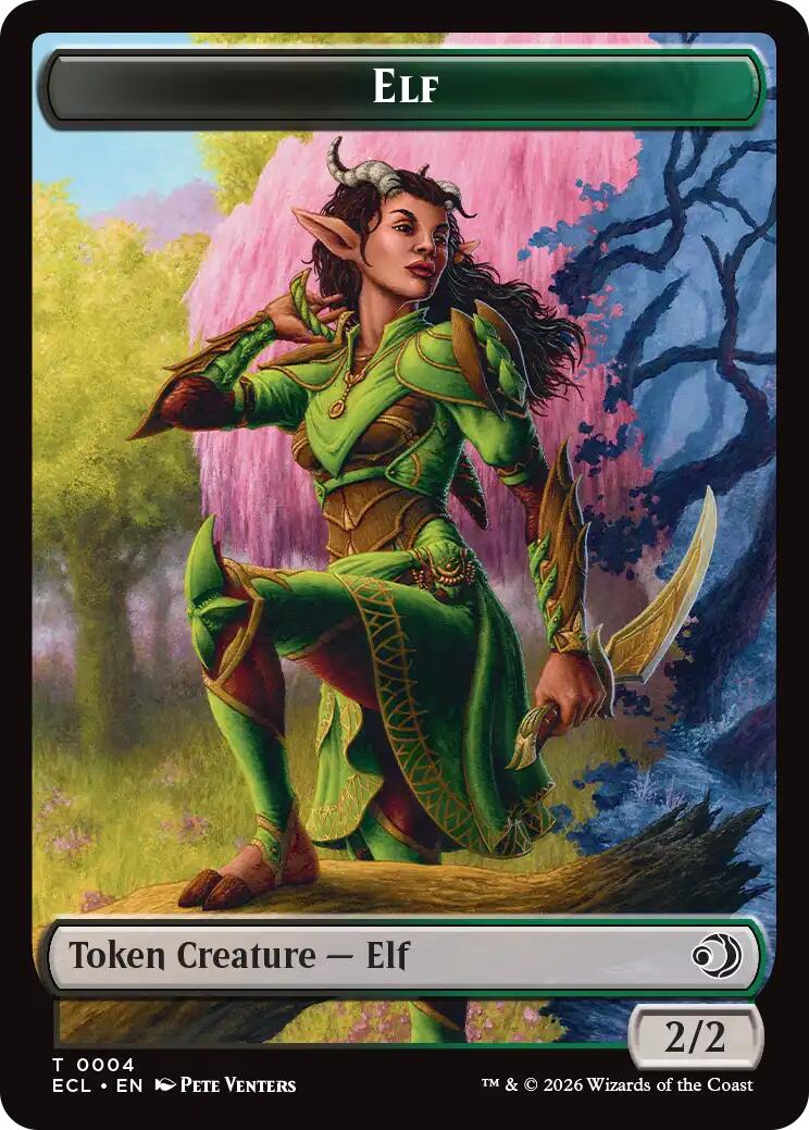 Elf // Treasure Double-Sided Token [Lorwyn Eclipsed Tokens] | Exor Games Summserside