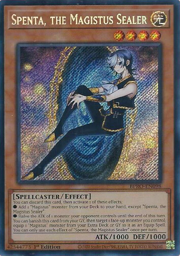 Spenta, the Magistus Sealer [BPRO-EN098] Secret Rare | Exor Games Summserside