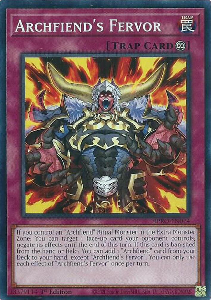 Archfiend's Fervor [BPRO-EN074] Common | Exor Games Summserside
