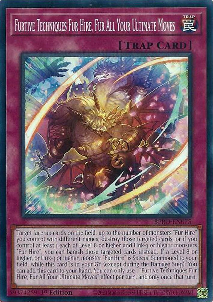 Furtive Techniques Fur Hire, Fur All Your Ultimate Moves [BPRO-EN075] Common | Exor Games Summserside