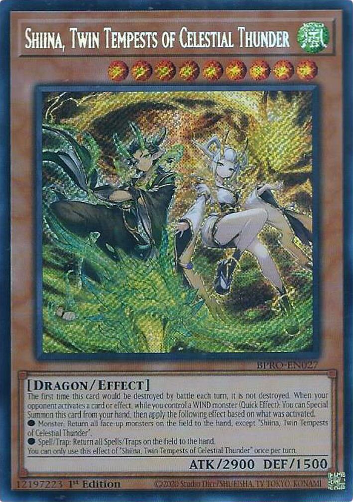 Shiina, Twin Tempests of Celestial Thunder [BPRO-EN027] Secret Rare | Exor Games Summserside