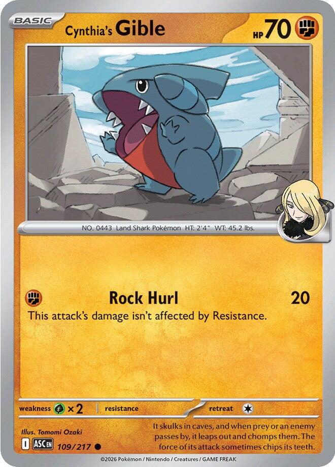 Cynthia's Gible (109/217) [Mega Evolution: Ascended Heroes] | Exor Games Summserside
