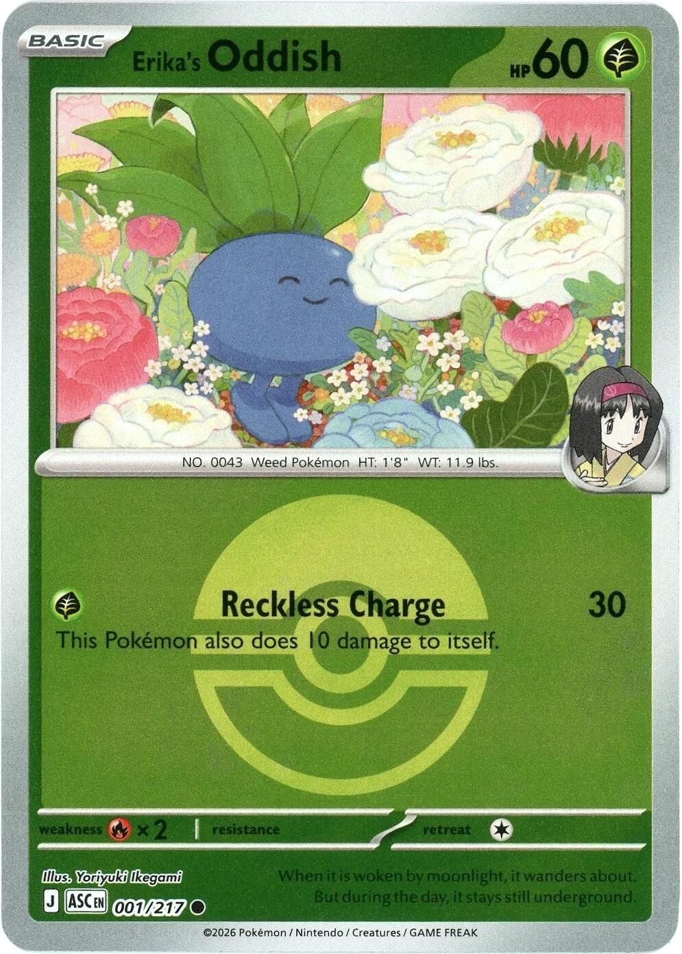 Erika's Oddish (001/217) (Poke Ball) [Mega Evolution: Ascended Heroes] | Exor Games Summserside