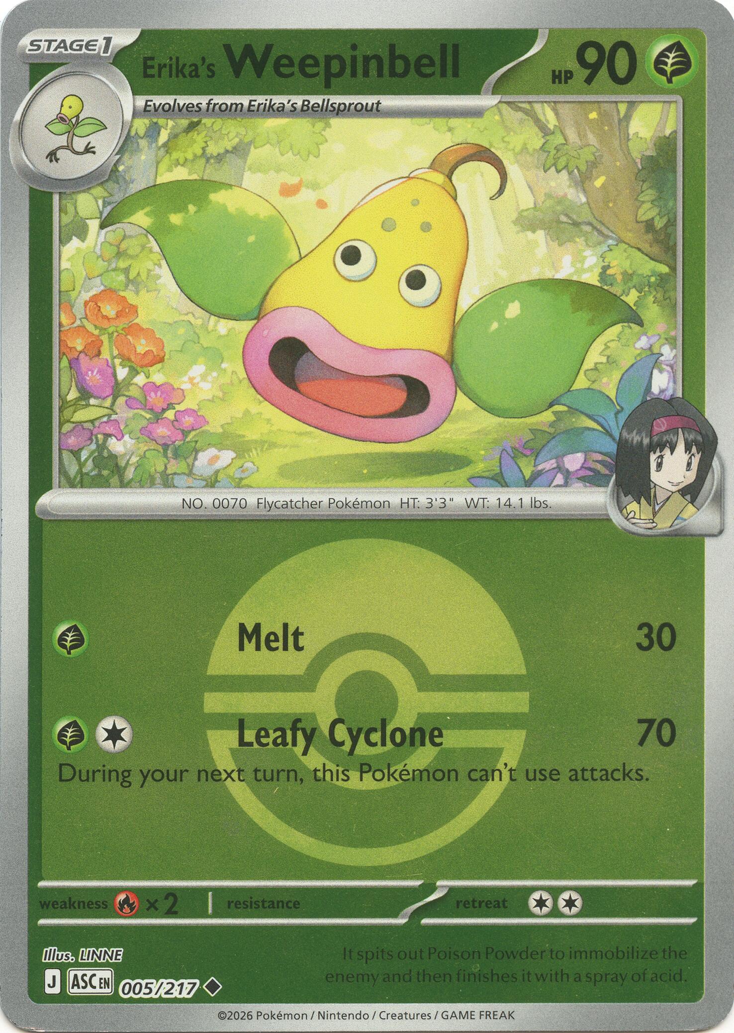 Erika's Weepinbell (005/217) (Poke Ball) [Mega Evolution: Ascended Heroes] | Exor Games Summserside