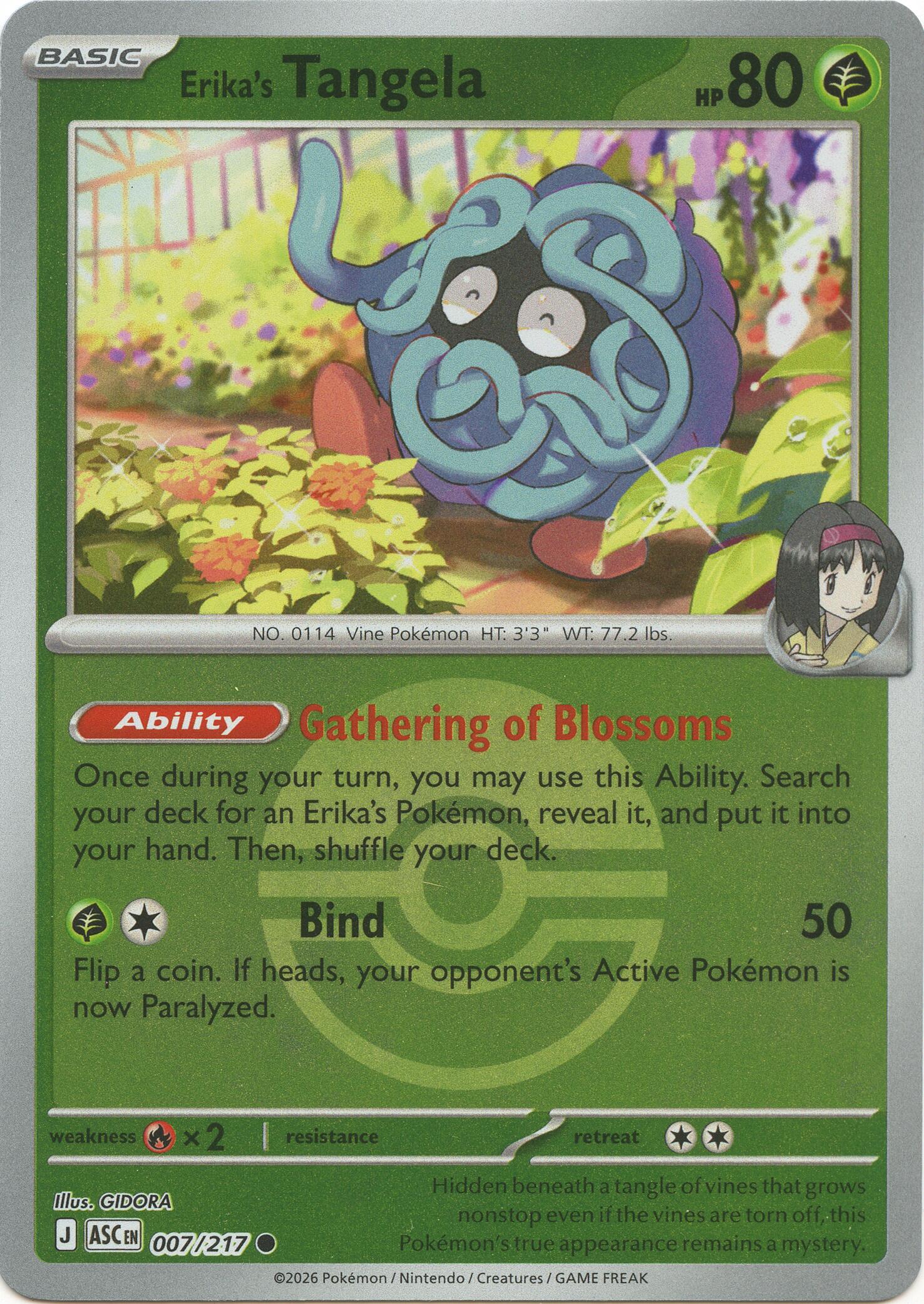 Erika's Tangela (007/217) (Poke Ball) [Mega Evolution: Ascended Heroes] | Exor Games Summserside