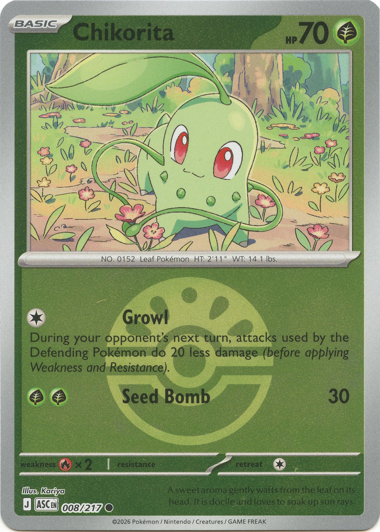 Chikorita (008/217) (Friend Ball) [Mega Evolution: Ascended Heroes] | Exor Games Summserside