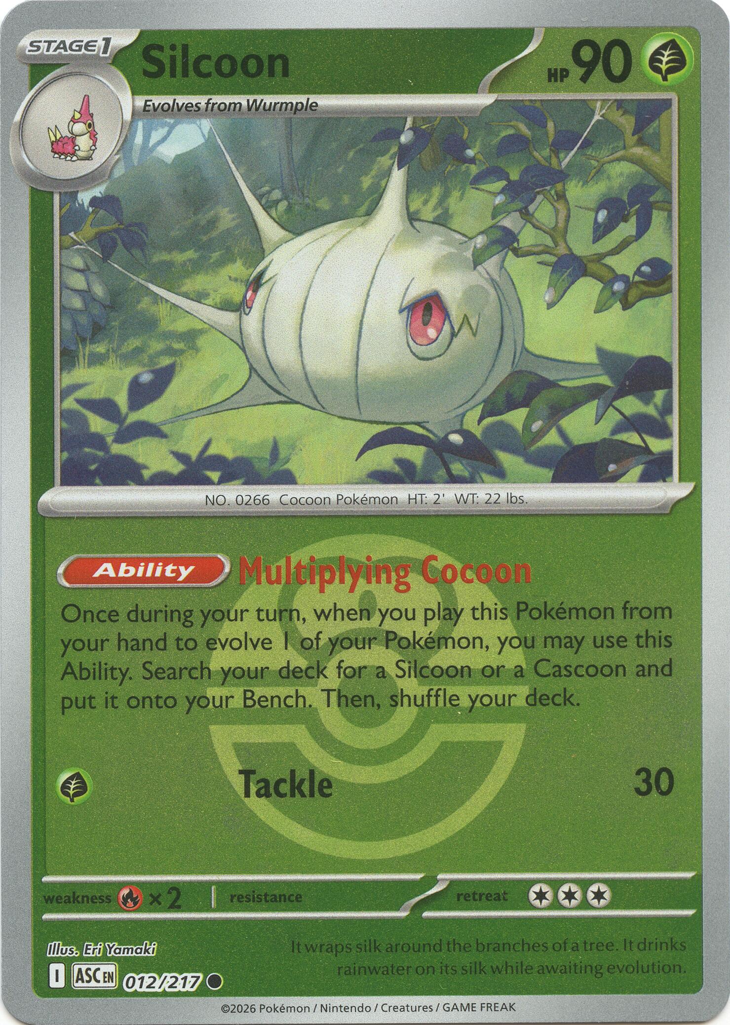 Silcoon (012/217) (Love Ball) [Mega Evolution: Ascended Heroes] | Exor Games Summserside