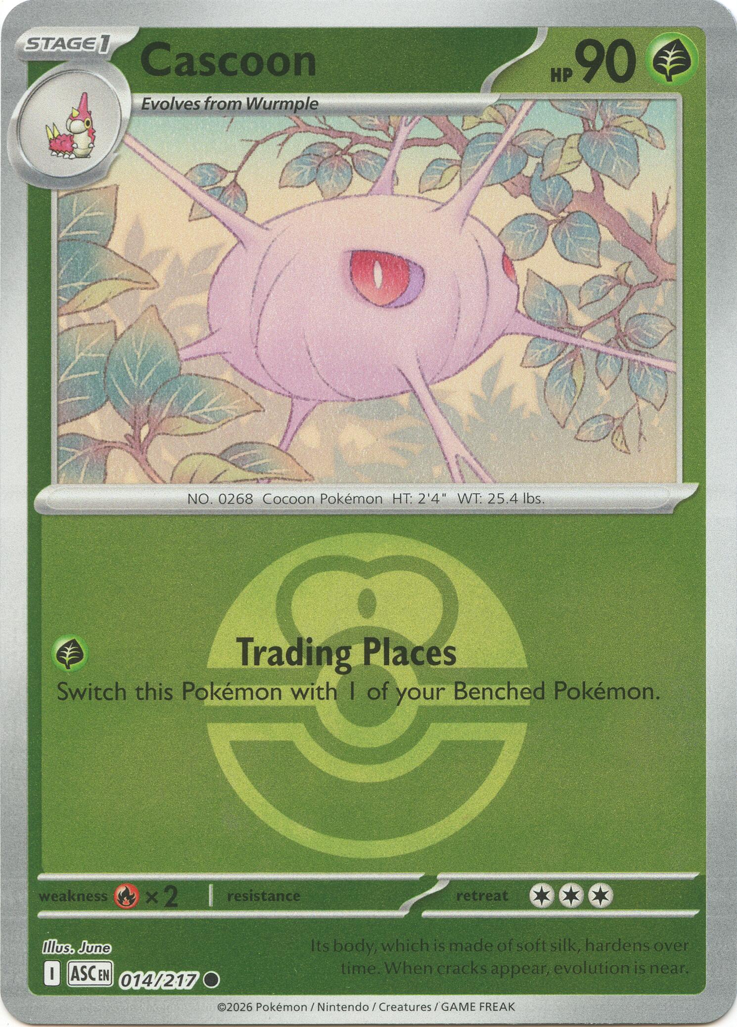 Cascoon (014/217) (Love Ball) [Mega Evolution: Ascended Heroes] | Exor Games Summserside