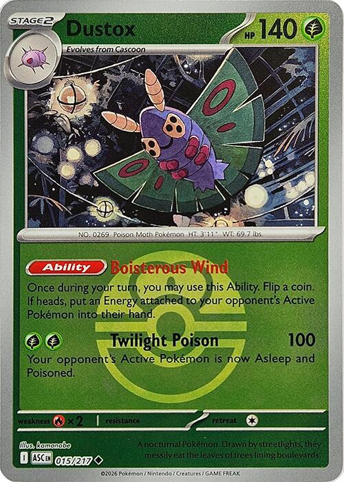 Dustox (015/217) (Love Ball) [Mega Evolution: Ascended Heroes] | Exor Games Summserside